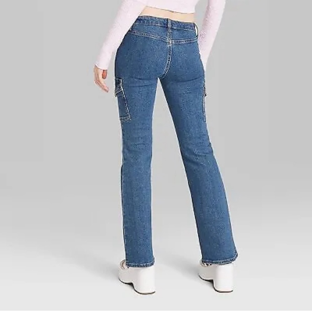 WILD FABLE Jeans Women’s Cargo Flare Blue Denim Plus Size 24 NWT - Picture 3 of 3